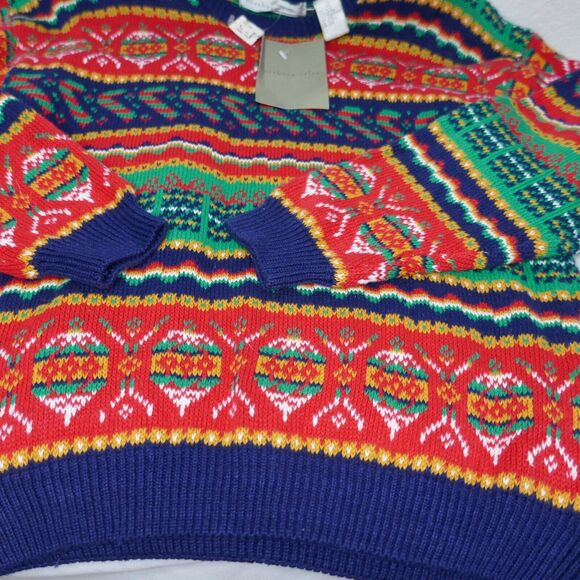 NWT Vintage Northern Isles Ramie Cotton Christmas Holiday Sweater M Yarings - Picture 2 of 10